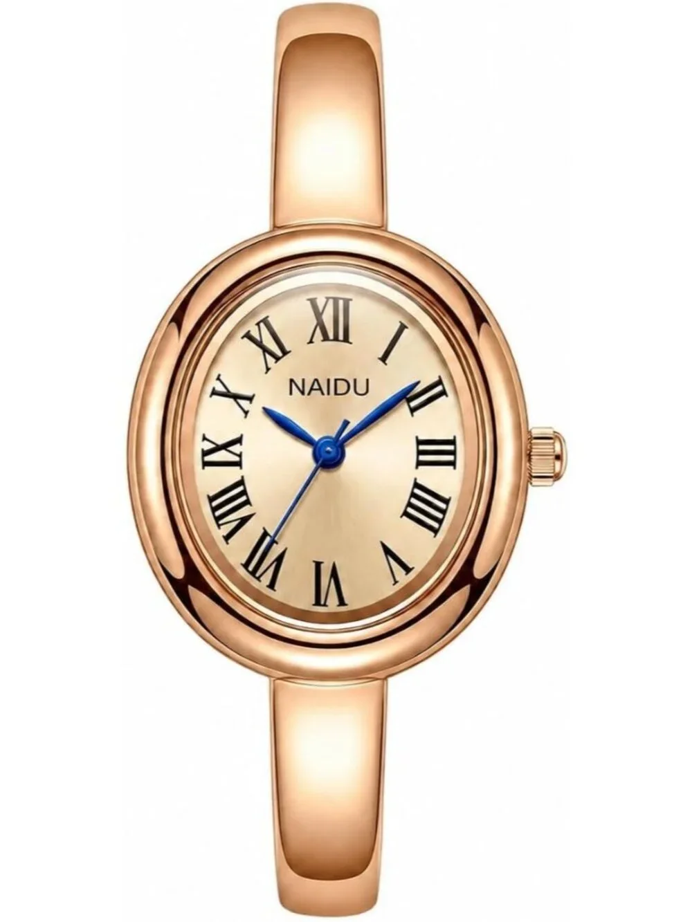 Women's Gold/Cream Elegant Open-Cuff Bracelet Roman Numeral Dial Wrist Watches